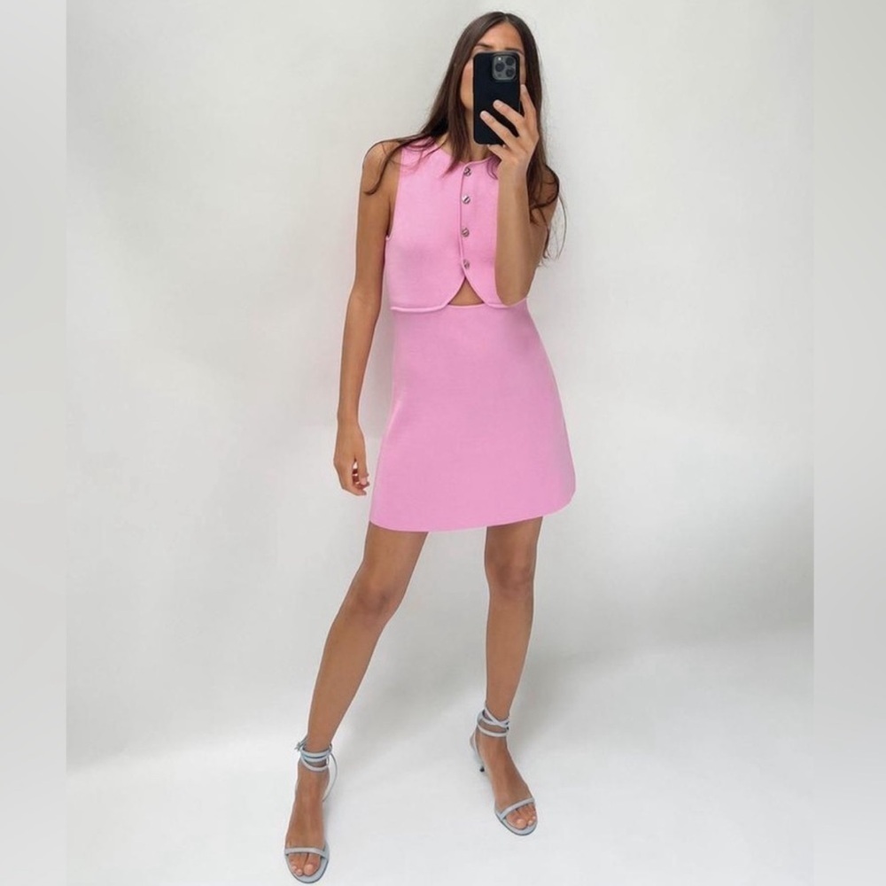 Zara Pink Mini Dress - Picture 2 of 9